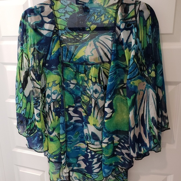 Style & Co Bohemian Top Batwing Sleeves - Picture 3 of 5